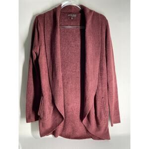 Barefoot Dreams CozyChic Lite Circle Cardigan Medium 452 Rosewood Sweater Soft